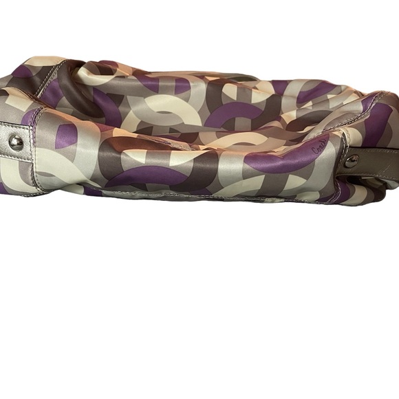RARE COACH Poppy Like new Madison signature shoulder bag, purple, cream, gray - Picture 10 of 16